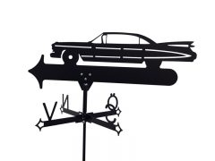 Vindflöjel Cadillac Fleetwood 1959 vit bakgrund.