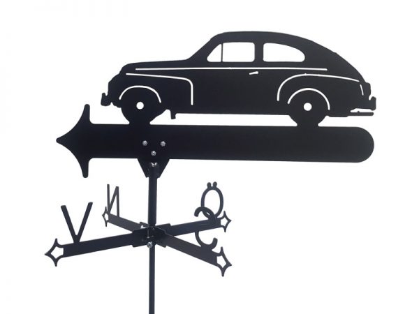 Vindflöjel Volvo PV vit bakgrund.
