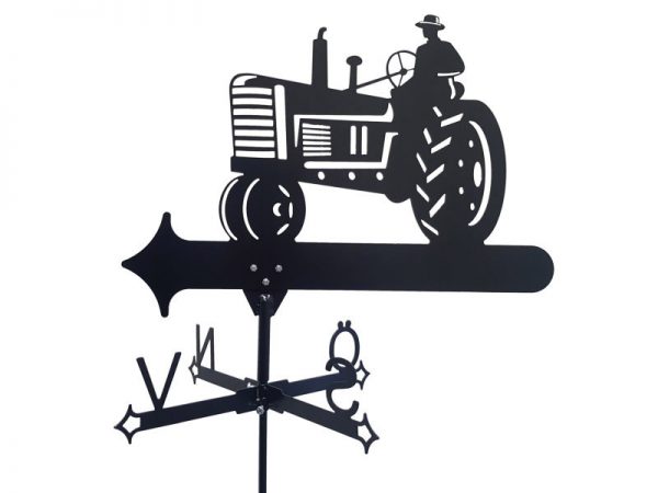 Vindflöjel traktor vit bakgrund.