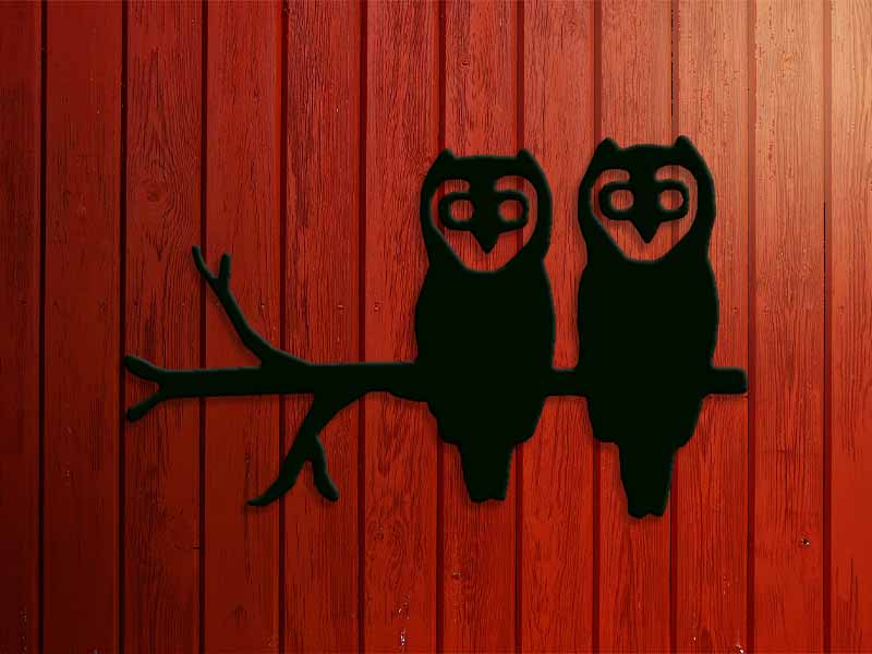 Väggdekor_Troll_RedBG_Ugglor